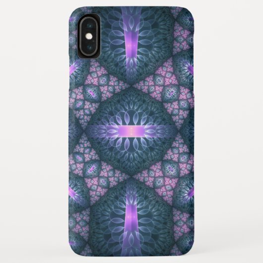 3D フラクタル アート パターン ターコイズ パープル ピンク Case-Mate iPhoneケース (裏面)