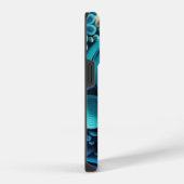 3D ブルーのグラデーション iPhoneケース (右側面)