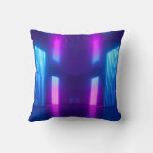 3d,ブルーピンク色バイオレットネオン抽象芸術背景, ult クッション (裏面)