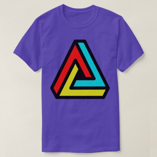 3D ペンローズ 不可能な三角形 1 Tシャツ (デザイン正面)