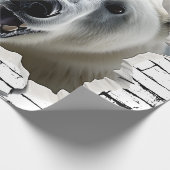 3D ホッキョクグマ 壁破り アート – 写実的なサファリ ラッピングペーパー (角)