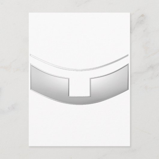 3D ルック シルバー 僧侶または牧師の襟 ポストカード (正面)