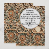 3D レイヤード ペーパー カット ボヘミア ワイルドフラワー インビテーション (正面/裏面)