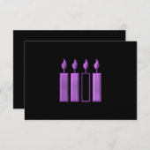 "3D"出現のリースの蝋燭 出欠カード (正面/裏面)