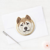 3D 秋田犬 インスパイアデザイン ラウンドシール (封筒)