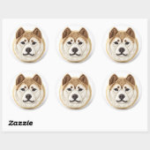 3D 秋田犬 インスパイアデザイン ラウンドシール (シート)