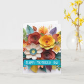 3D 紙のアート 花の母の日 カード (黄色い花)