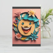 3D 紙アート デザイン T シャツ 招待状 (スタンド正面)