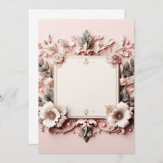 3D 花枠 招待状 (正面/裏面)