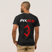= [3D] =赤いピクセル Tシャツ (裏面フル)