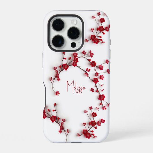 3D 赤い桜 iPhoneケース (裏面)