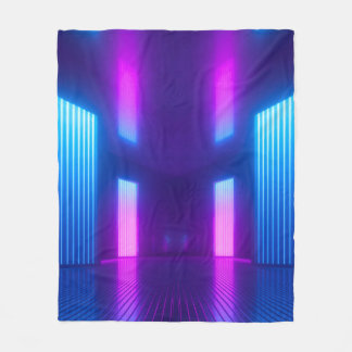 3d、青いピンクの青いスミレ色のネオン抽象芸術背景、ult フリースブランケット