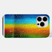 3D 青 黄色 オレンジ 緑 趣ある 藍色 模様 iPhoneケース (裏面横)