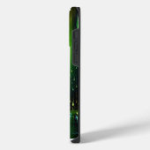 3D 青 黄色 オレンジ 緑 趣ある 藍色 模様 iPhoneケース (左側面)