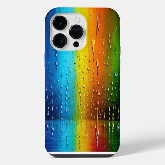 3D 青 黄色 オレンジ 緑 趣ある 藍色 模様 iPhoneケース (裏面)