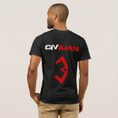 = [3D] =黒の一般市民のティーの白 Tシャツ (裏面フル)