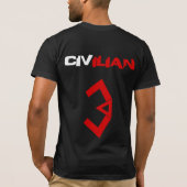 = [3D] =黒の一般市民のティーの白 Tシャツ (裏面)