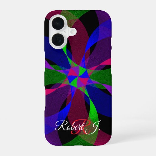 3D 2D 幾何学ハイブリッド iPhone 16 カバー (裏面)