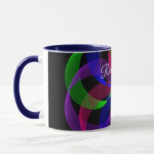 3D 2D Geometric Hybrid Coffee Mug マグカップ (左)