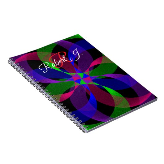 3D 2D Geometric Hybrid Spiral Notebook ノートブック (右側)