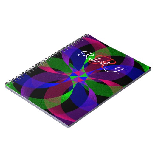 3D 2D Geometric Hybrid Spiral Notebook ノートブック (左側)