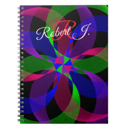 3D 2D Geometric Hybrid Spiral Notebook ノートブック