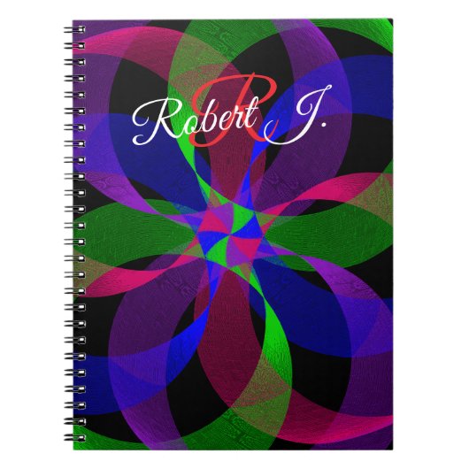 3D 2D Geometric Hybrid Spiral Notebook ノートブック (正面)