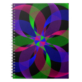 3D 2D Geometric Hybrid Spiral Notebook ノートブック