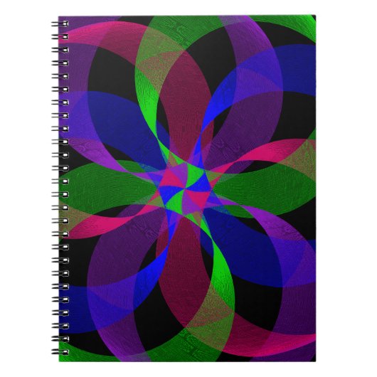 3D 2D Geometric Hybrid Spiral Notebook ノートブック (正面)