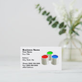 3D 3着色されたペンキの缶(白人BGのRGB) 名刺 (スタンド正面)