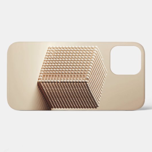 3D Abstract Spheres Cube - Minimalist Beige Phone  Case-Mate iPhoneケース (裏面 (横))