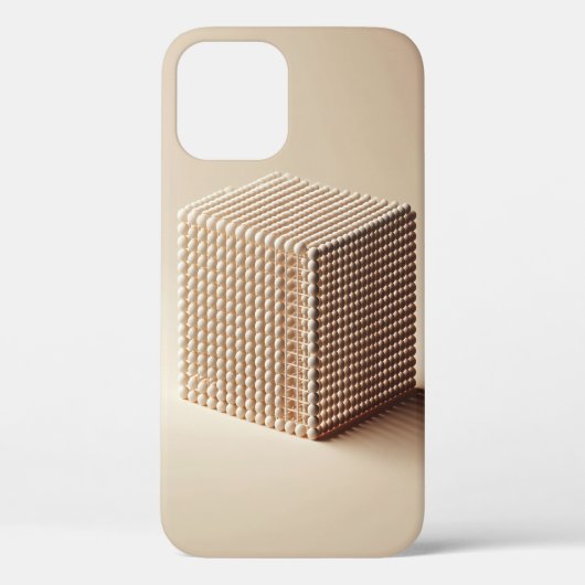 3D Abstract Spheres Cube - Minimalist Beige Phone  Case-Mate iPhoneケース (裏面)