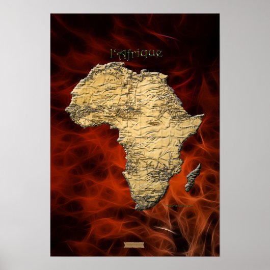 3D AFRICAN MAP赤いフラクタルアートポスター ポスター (正面)
