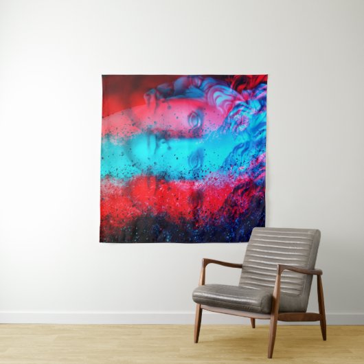 3d anaglyph effect. Covid-mutants. David Apollo. G タペストリー (インサイチュ(横))