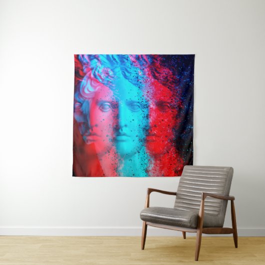 3d anaglyph effect. Covid-mutants. David Apollo. G タペストリー (インサイチュ)