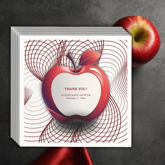 3D Apple of Our Eye Geometric Baby Shower スタンダードカクテルナプキン