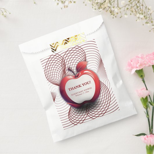 3D Apple of Our Eye Geometric Baby Shower フェイバーバッグ (封をした状態)