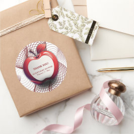 3D Apple of Our Eye Geometric Baby Shower ラウンドシール