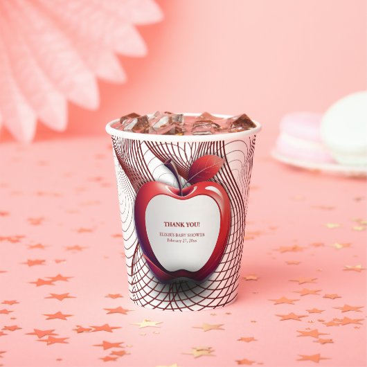 3D Apple of Our Eye Geometric Baby Shower 紙コップ (インサイチュ)