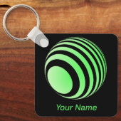 3D-Ball mit grünen Streifen -  キーホルダー (正面)