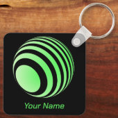 3D-Ball mit grünen Streifen -  キーホルダー (裏面)