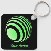 3D-Ball mit grünen Streifen -  キーホルダー (裏面)