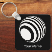 3D-Ball mit weißen Streifen -  キーホルダー (正面)