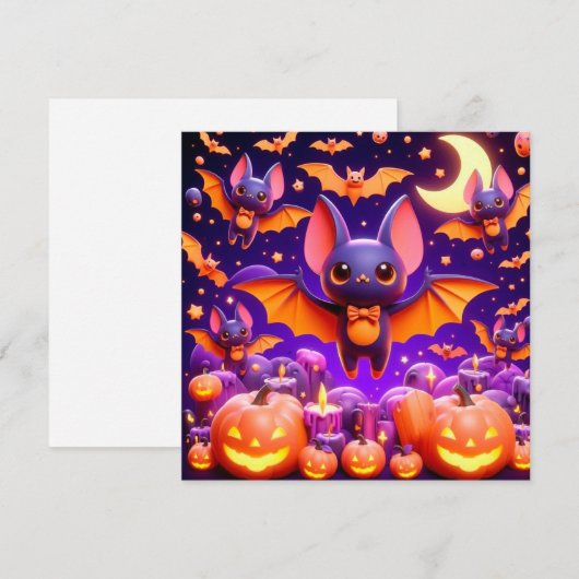 3D bats pumpkins halloween (正面/裏面)
