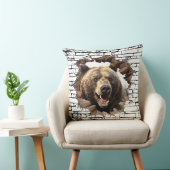3D Bear Wall Break Art – Realistic Safari クッション (椅子)