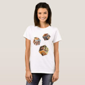3D-Bilderwürfel im Raum, 9 Foto-Kollage in 3D Tシャツ (正面フル)