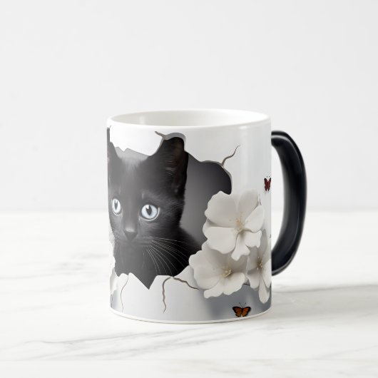 3D Black cat モーフィングマグカップ (正面右)