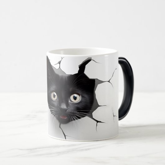 3D Black cat モーフィングマグカップ (正面右)