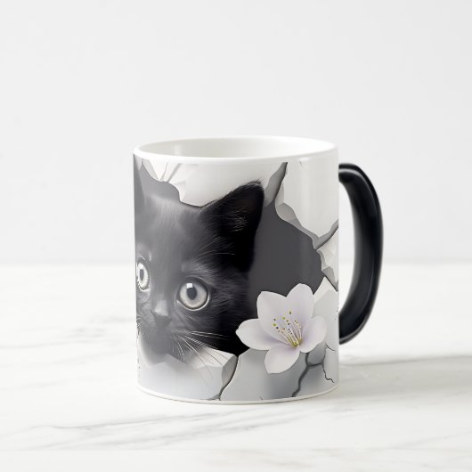 3D Black cat モーフィングマグカップ (正面右)