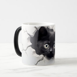 3D Black cat モーフィングマグカップ